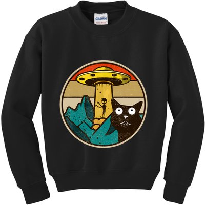 Ufo Crazy Cat Alien Kids Sweatshirt