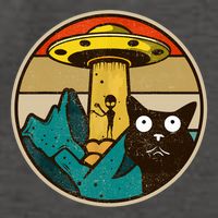 Ufo Crazy Cat Alien Vector Backpack