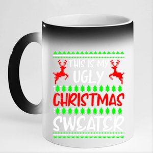 Ugly Chritsmas Christmas Santa Claus Ugly Cool Gift 11oz Black Color Changing Mug