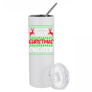 Ugly Chritsmas Christmas Santa Claus Ugly Cool Gift Stainless Steel Tumbler