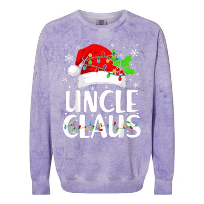 Uncle Claus Christmas Lights Pajama Family Matching Colorblast Crewneck Sweatshirt