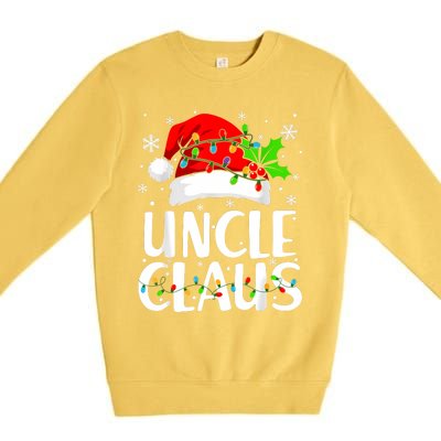 Uncle Claus Christmas Lights Pajama Family Matching Premium Crewneck Sweatshirt