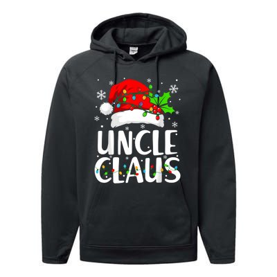 Uncle Claus Christmas Lights Pajama Family Matching Performance Fleece Hoodie