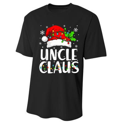 Uncle Claus Christmas Lights Pajama Family Matching Performance Sprint T-Shirt