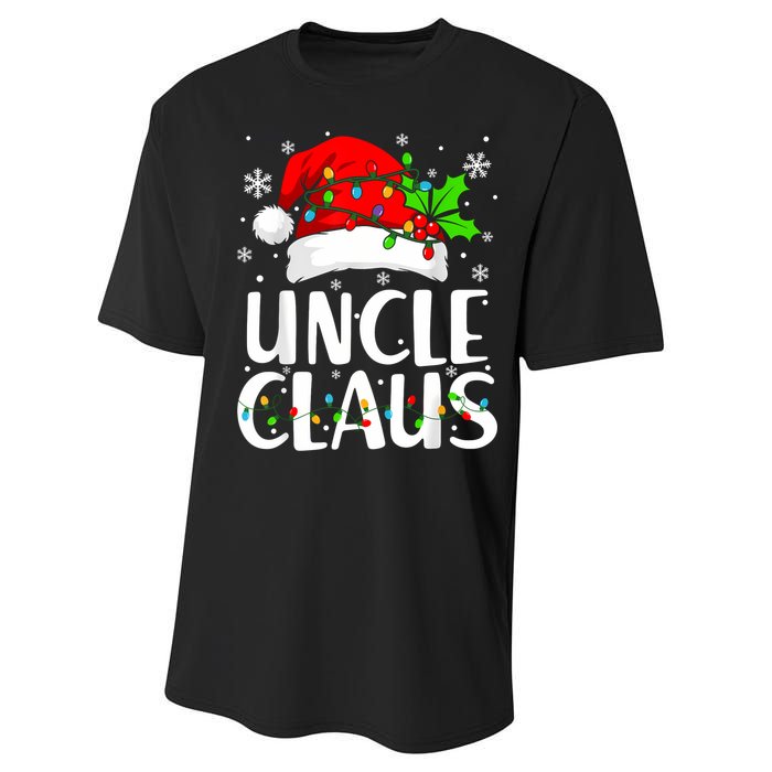 Uncle Claus Christmas Lights Pajama Family Matching Performance Sprint T-Shirt