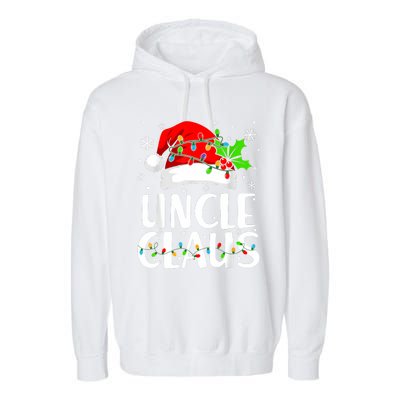 Uncle Claus Christmas Lights Pajama Family Matching Garment-Dyed Fleece Hoodie