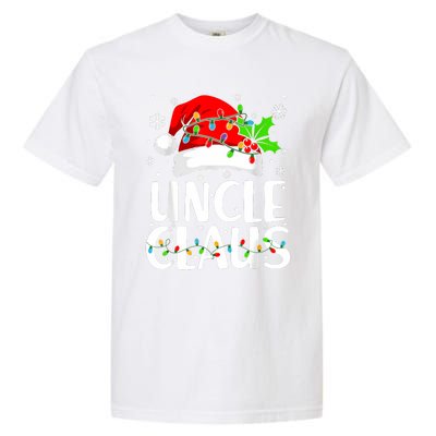 Uncle Claus Christmas Lights Pajama Family Matching Garment-Dyed Heavyweight T-Shirt