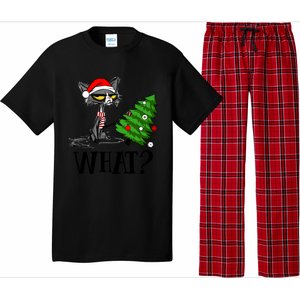 Ugly Cat Christmas Tree What? Catcute Catxmas Cat Gift Pajama Set