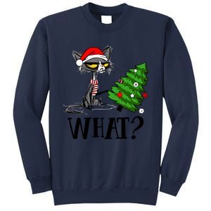 Ugly Cat Christmas Tree What? Catcute Catxmas Cat Gift Sweatshirt