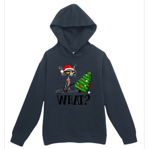 Ugly Cat Christmas Tree What? Catcute Catxmas Cat Gift Urban Pullover Hoodie