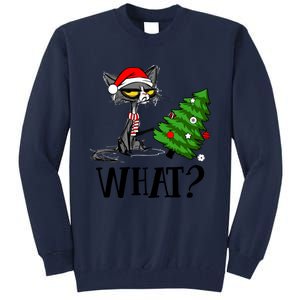 Ugly Cat Christmas Tree What? Catcute Catxmas Cat Gift Tall Sweatshirt