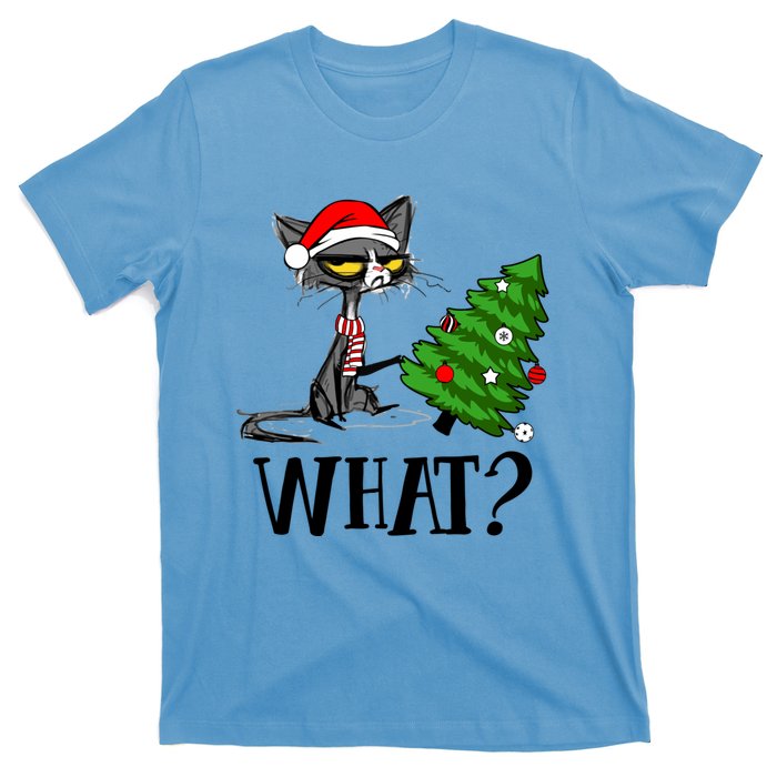 Ugly Cat Christmas Tree What? Catcute Catxmas Cat Gift T-Shirt