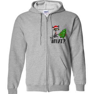 Ugly Cat Christmas Tree What? Catcute Catxmas Cat Gift Full Zip Hoodie