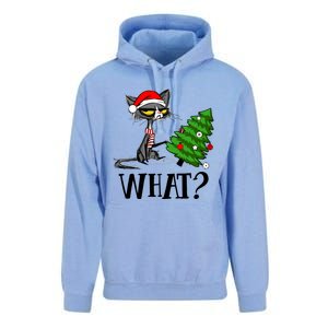 Ugly Cat Christmas Tree What? Catcute Catxmas Cat Gift Unisex Surf Hoodie