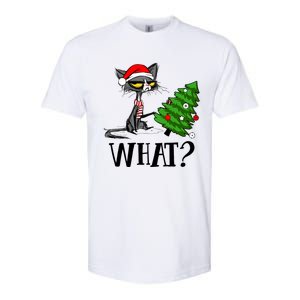 Ugly Cat Christmas Tree What? Catcute Catxmas Cat Gift Softstyle CVC T-Shirt