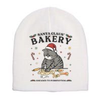 Ugly Christmas Cat Santa Claus Bakery Short Acrylic Beanie