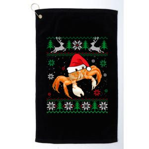 Ugly Christmas Crab Lover Santa Hat Animals Gift Platinum Collection Golf Towel