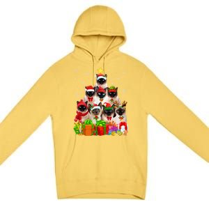 Ugly Christmas Cat Tree Funny Siamese Cat Xmas Funny Gift Premium Pullover Hoodie