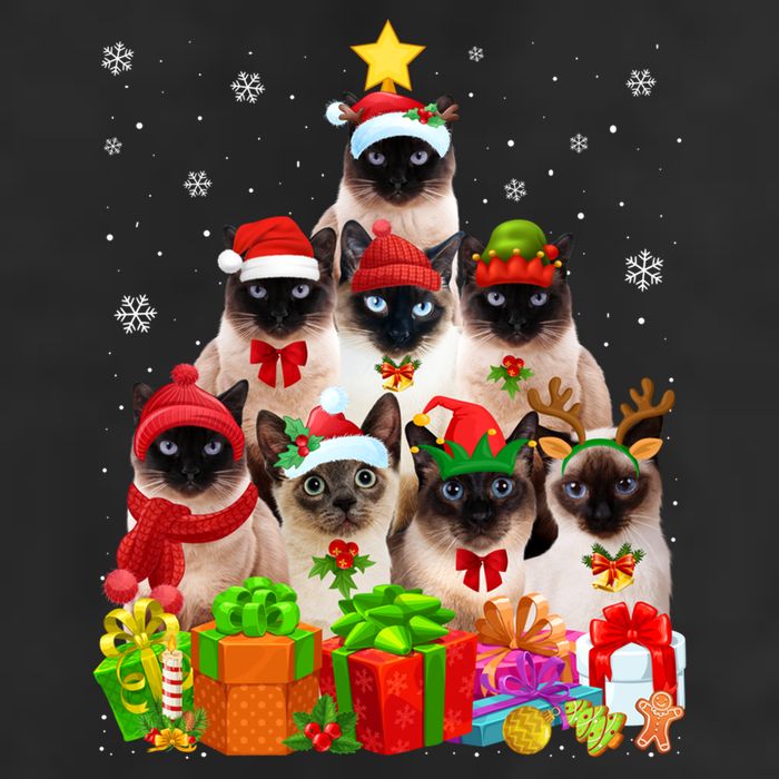 Ugly Christmas Cat Tree Funny Siamese Cat Xmas Funny Gift Cool Comfort Performance Bucket Hat