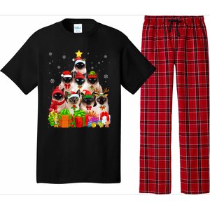 Ugly Christmas Cat Tree Funny Siamese Cat Xmas Funny Gift Pajama Set