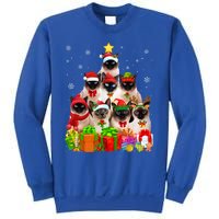 Ugly Christmas Cat Tree Funny Siamese Cat Xmas Funny Gift Sweatshirt