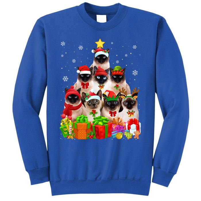 Ugly Christmas Cat Tree Funny Siamese Cat Xmas Funny Gift Sweatshirt