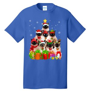 Ugly Christmas Cat Tree Funny Siamese Cat Xmas Funny Gift Tall T-Shirt