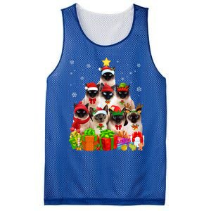 Ugly Christmas Cat Tree Funny Siamese Cat Xmas Funny Gift Mesh Reversible Basketball Jersey Tank