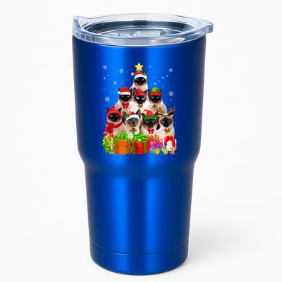 Ugly Christmas Cat Tree Funny Siamese Cat Xmas Funny Gift Tumbler