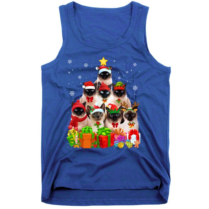 Ugly Christmas Cat Tree Funny Siamese Cat Xmas Funny Gift Tank Top