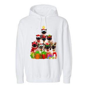 Ugly Christmas Cat Tree Funny Siamese Cat Xmas Funny Gift Garment-Dyed Fleece Hoodie