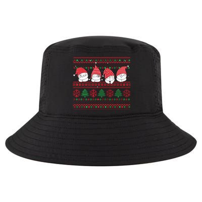 Ugly Christmas Cat Gnome Cute Funny Sweater Pajama Xmas Cool Comfort Performance Bucket Hat