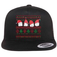 Ugly Christmas Cat Gnome Cute Funny Sweater Pajama Xmas Flat Bill Trucker Hat