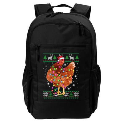 Ugly Christmas Chicken Santa Hat Lights Sweater Xmas Meaningful Gift Backpack