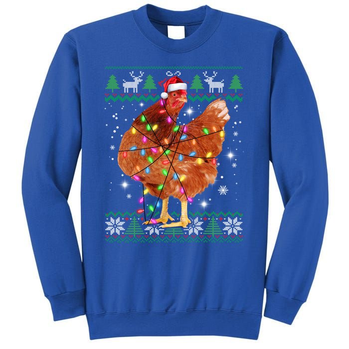 Ugly Christmas Chicken Santa Hat Lights Sweater Xmas Meaningful Gift Sweatshirt