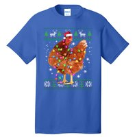 Ugly Christmas Chicken Santa Hat Lights Sweater Xmas Meaningful Gift Tall T-Shirt