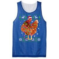 Ugly Christmas Chicken Santa Hat Lights Sweater Xmas Meaningful Gift Mesh Reversible Basketball Jersey Tank