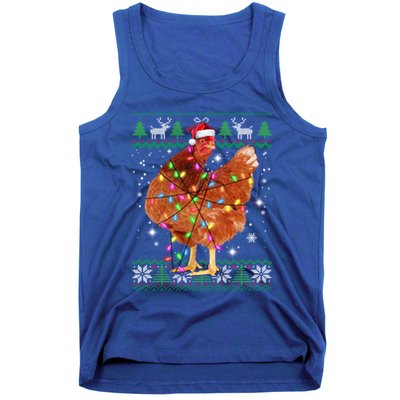 Ugly Christmas Chicken Santa Hat Lights Sweater Xmas Meaningful Gift Tank Top