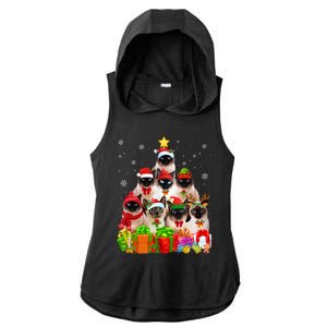 Ugly Christmas Cat Tree Funny Siamese Cat Xmas Cute Gift Ladies PosiCharge Tri-Blend Wicking Draft Hoodie Tank