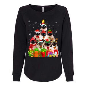 Ugly Christmas Cat Tree Funny Siamese Cat Xmas Cute Gift Womens California Wash Sweatshirt