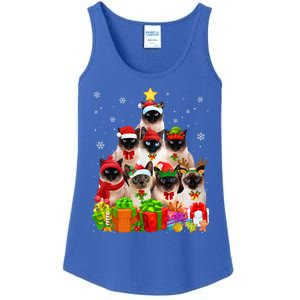 Ugly Christmas Cat Tree Funny Siamese Cat Xmas Cute Gift Ladies Essential Tank