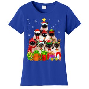 Ugly Christmas Cat Tree Funny Siamese Cat Xmas Cute Gift Women's T-Shirt