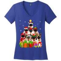 Ugly Christmas Cat Tree Funny Siamese Cat Xmas Cute Gift Women's V-Neck T-Shirt