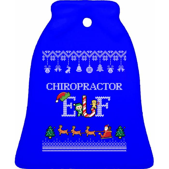 Ugly Christmas Chiropractor Elf Chiro Chiropractic Holiday Gift Ceramic Bell Ornament