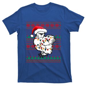 Ugly Christmas Chicken Santa Hat Lights Xmas Silkie Chicken Gift T-Shirt