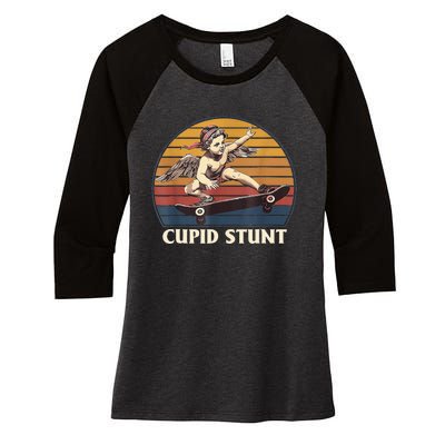 Unhinged Cringe Cupid Stunt Women's Tri-Blend 3/4-Sleeve Raglan Shirt