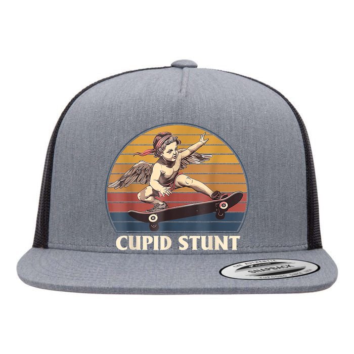 Unhinged Cringe Cupid Stunt Flat Bill Trucker Hat