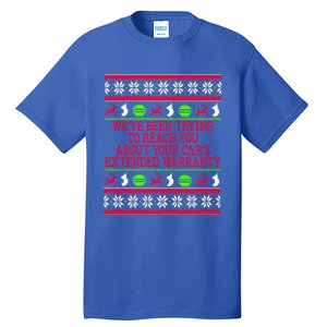 Ugly Christmas CarS Extended Warranty Meme Graphic Gift Tall T-Shirt