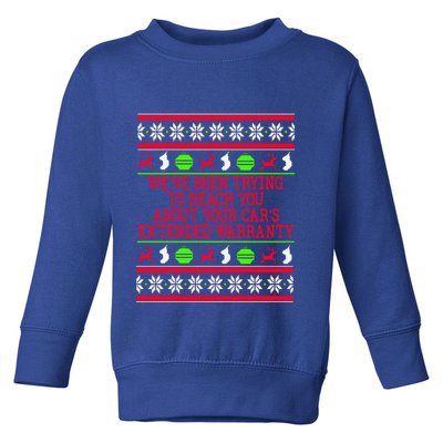 Ugly Christmas CarS Extended Warranty Meme Graphic Gift Toddler Sweatshirt