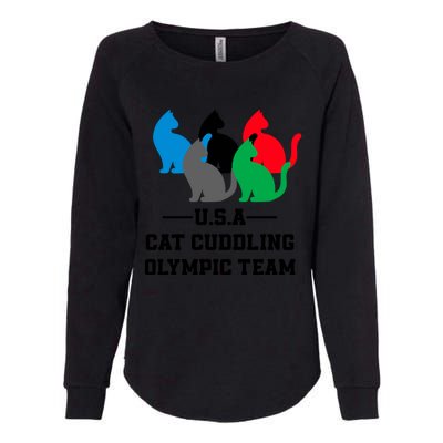 Usa Cat Cuddling Team Womens California Wash Sweatshirt